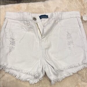 White Distressed Women's Shorts